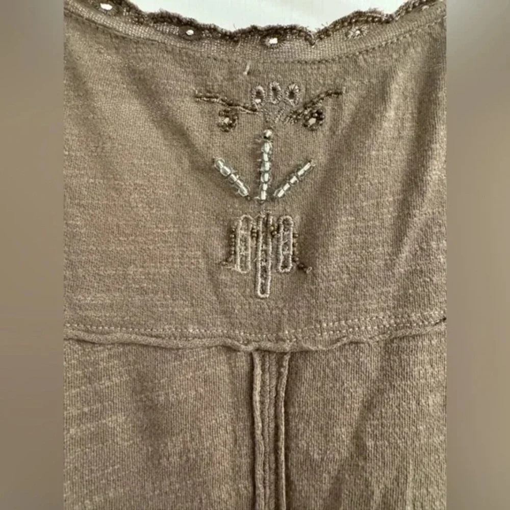 NWT Free People Women's Olive Green Ruffle Sleeve Top Size M - Picture 4 of 5